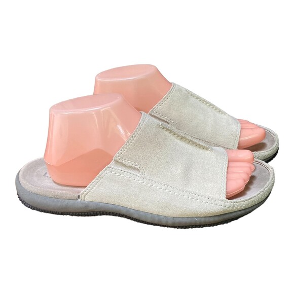 LL Bean Light Gray Suede Leather Slide Slip-On Mule Sandals Women’s 8.5 - Picture 4 of 12
